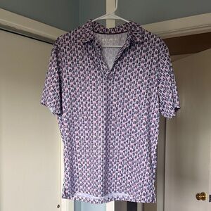 Stylish Men's Patterned Performance Polo Shirt